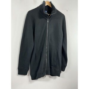 Mens Gap Body Long Sleeve Sweater XL Black Full Zip Mock Neck